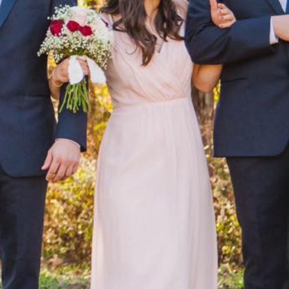 Blush pink bridesmaids dress
